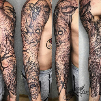 фото тату, , носорог, 