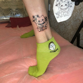 фото тату, , кошка, 