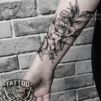 фото тату, , , , цветы