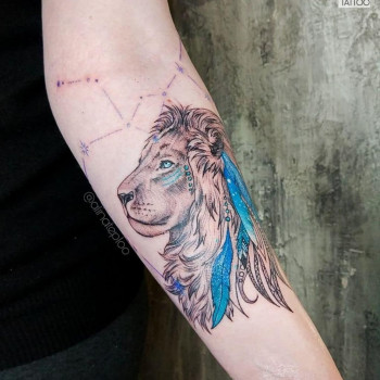 фото тату, , лев, , созведие